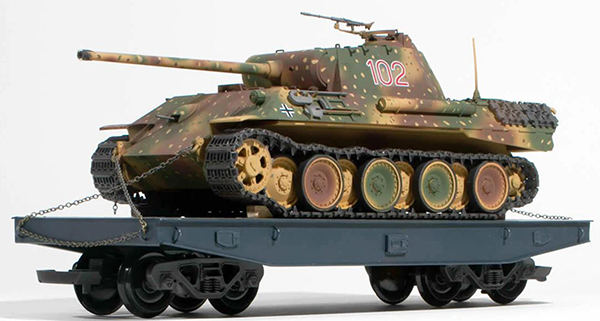 REI Models REI225050 - German WWII Panther Ambush Camo loaded on a 4 axle DRB flat car #225050